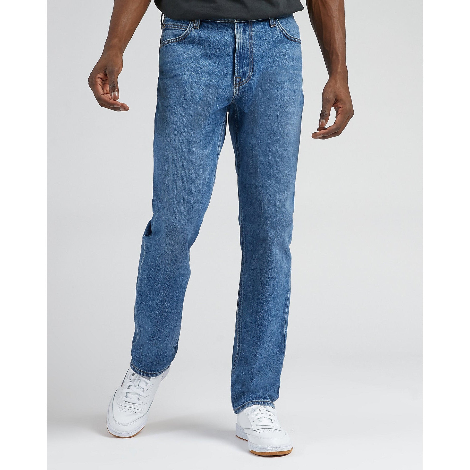 Lee West Relaxed Straight Men's Blue Denim Jeans – Sustainable Comfort